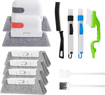 TuTuYa 12PCS Window Track Cleaning Set, Groove Gap Cleaning Brush Kit | Magic Window Track Cleaner, Deep and Tight Space, for Window, Blinds, Door Tracks, Sliding Doors, Tile Lines, Keyboards, Vent