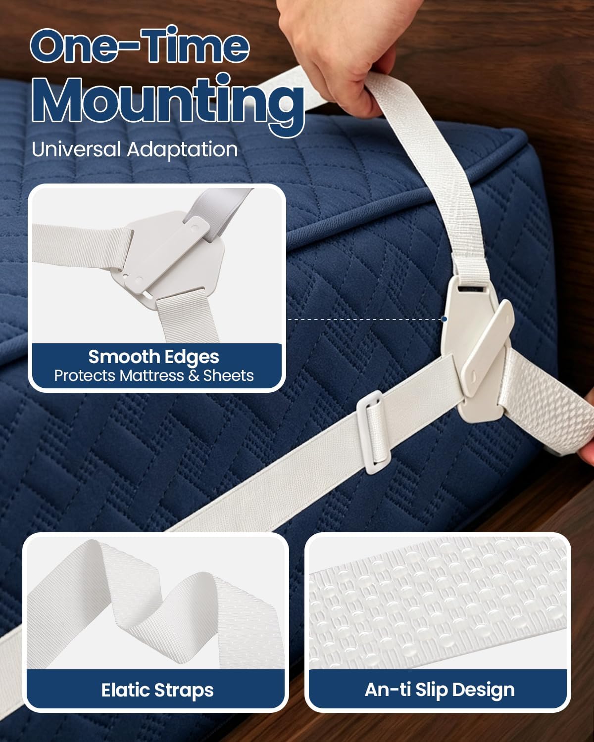 Bed Sheet Holders, Fitted Sheet Holder, 10 Twist-Locks, 360°Secure Fit