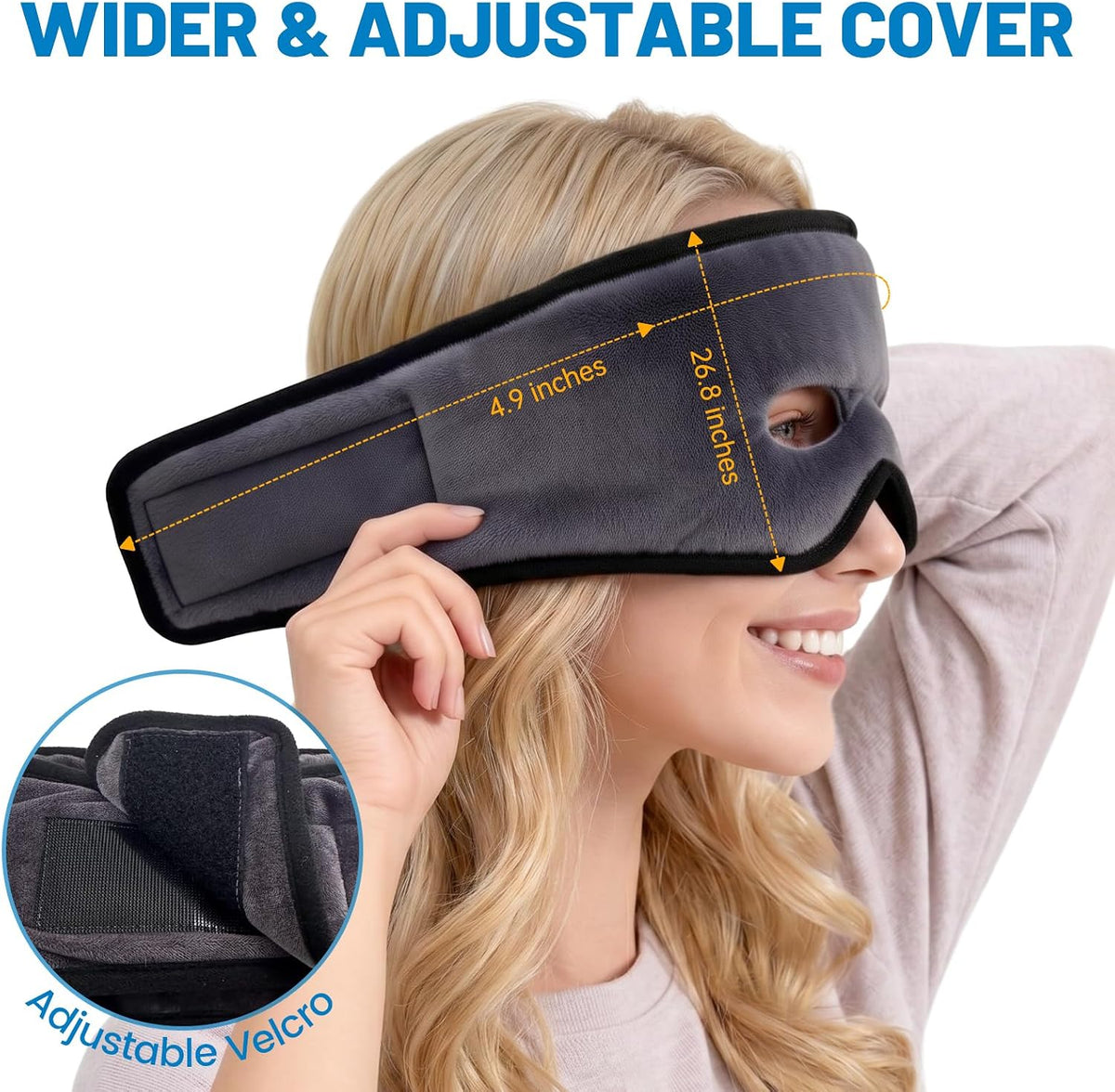 Cordless Heated Face Mask for Sinus Pressure, 2500mAh Rechargeable Face Heating Pad for Sinuses with 4 Heat Levels & 4 Time Settings, Adjustable Portable Electric Warm Compress Sinus Mask (Grey)