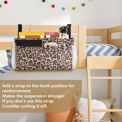 Bedside Caddy Hanging Bunk Bed Caddy Bed Organizer Hanging Pocket with 2 Hooks Bedside Storage Organizer Pocket Bag Holder Checkered Light Green - Colors B