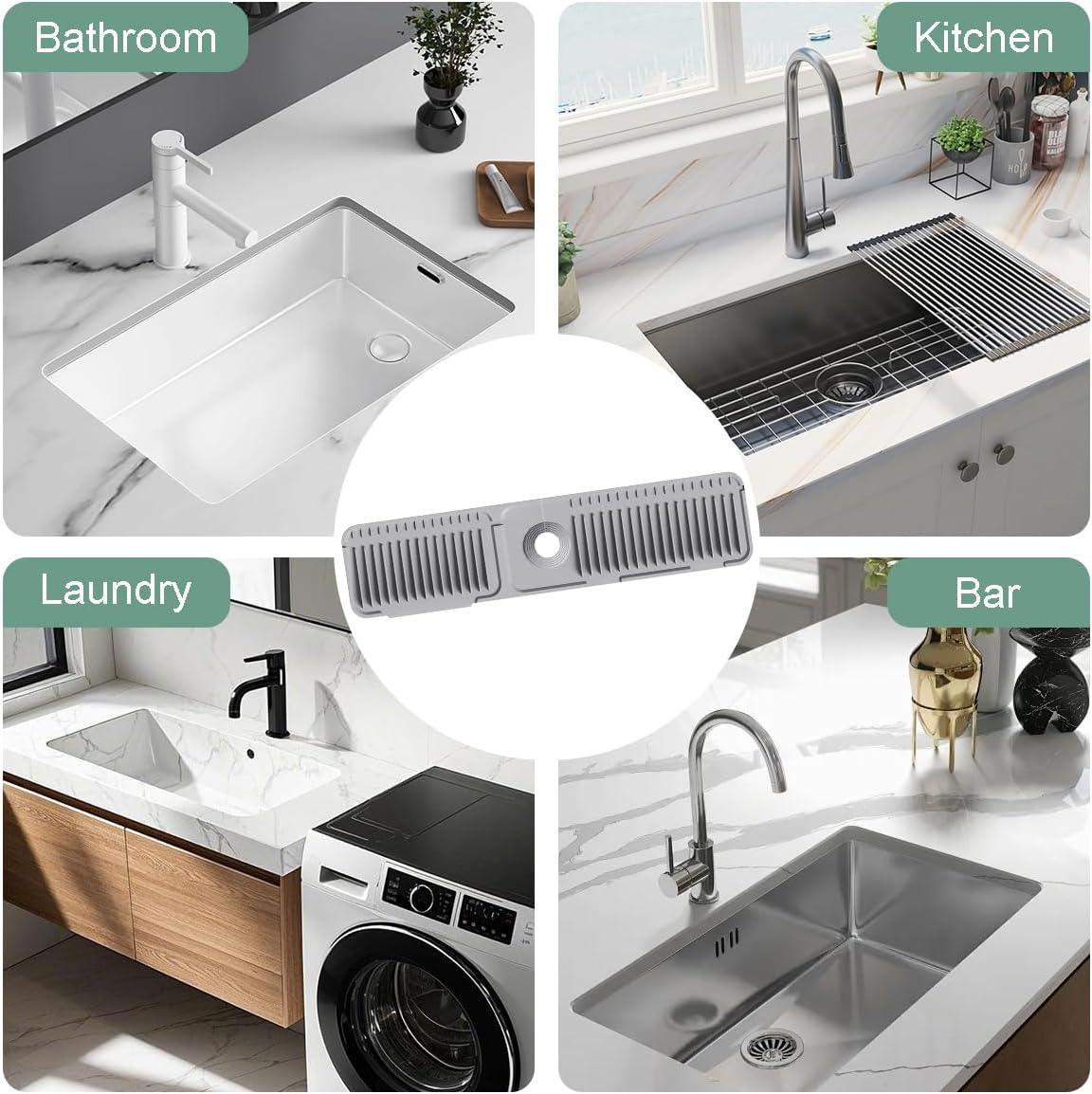 24 Inch Upgraded Draining Mat Folding faucet Mat for Bathroom Sink Splash Guard 7° Slope with Button Lock Water Draining Pad for Kitchen Bathroom Bar(Pink)