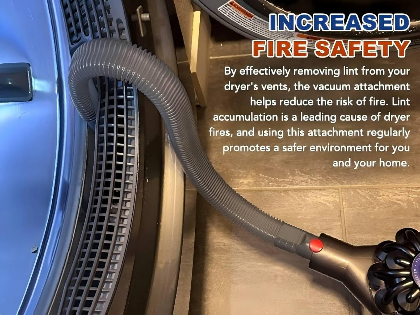 Sealegend Dryer Vent Cleaner Kit Compatible with Dyson Dryer Lint Vacuum Attachment for Dyson V7 V8 V10 V11 V12 V15 etc Cordless Vacuum Cleaner Removes Deep Lint | Gray Dryer Lint Trap Clean Hose Compatible with Dyson Dyson V7 V8 V10 V11 V12 V15 V15s