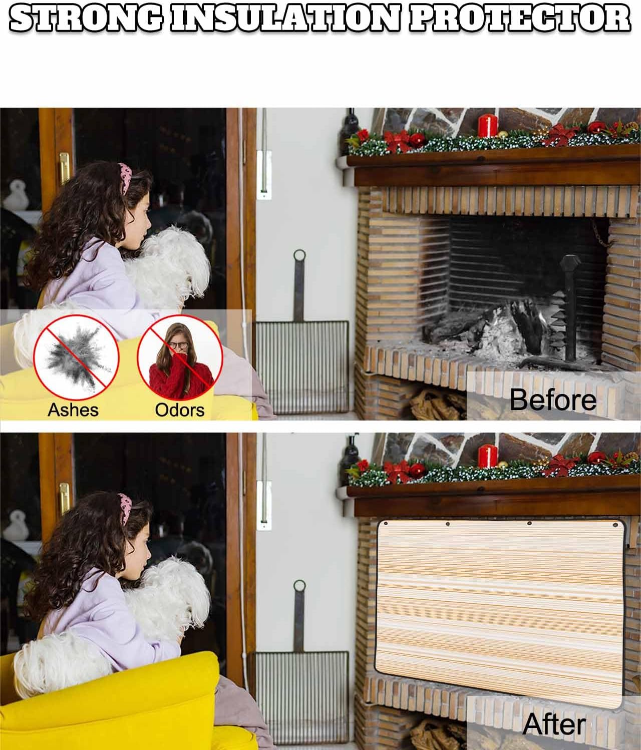 Magnetic Fireplace Cover Purple Stripes Fireplace Screen Decorative Classic Striped Lines Insulation Fireplaces Blocker Blanket Save Energy Fireplaces Draft Stopper Covers for Living Room 36x30 Inch