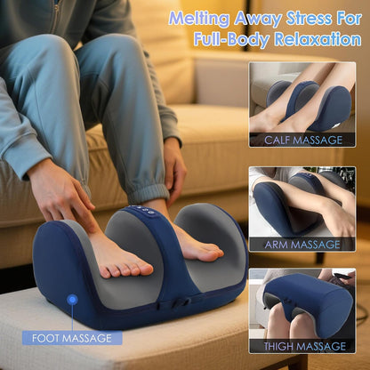 Shiatsu Foot Massager, Foot and Calf Massager with Heat, Black | 3 Intensity Levels, Heating, Auto Shut Off, for Feet, Calves, Arms and Ankles, for Plantar Fasciitis, Pain Relief