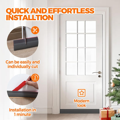 Holikme Door Draft Stopper 41inch Weather Stripping Door Seal Sweep | Under Door Draft Insulator Strong Adhesive Silicone Garage Window Strip Blocker Cold Air & Noise, Easy Install Save Energy