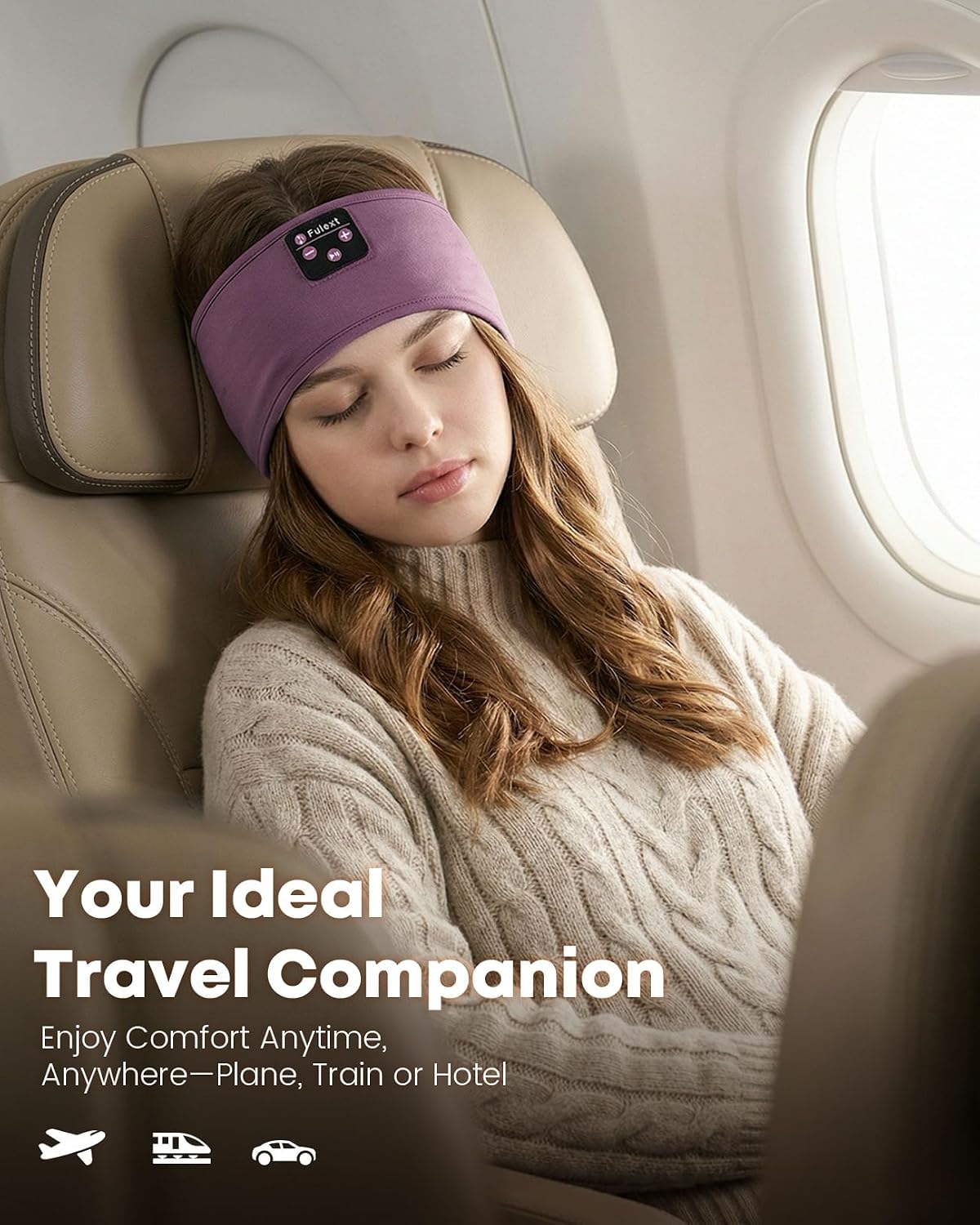 Sleep Headphones Bluetooth 5.4 Headband, Wireless Sleep Headphones with Ultra-Thin HD Stereo Speakers for Side Sleepers, Sweatproof Sports Headband for Workout Yoga Running Cool Gadget Unique Gifts
