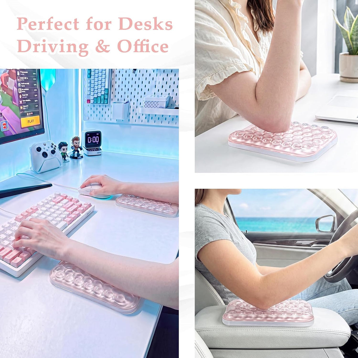 Ospelelf Ergonomic Elbow Pad, Gel Keyboard Wrist Rest Support for Office Desk Chair, Arm Wrist Pad for Typing Pain Relief