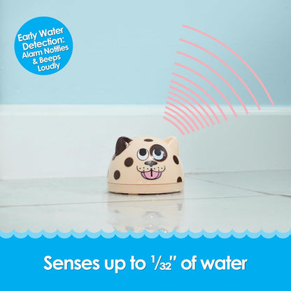 Water Leak Monitoring Sensor with Alarm 3 Pack- Leak Bug Electronic Flood Detector- Senses as Little as 1/32" of Water - Warning Overflow Alert Sensor Beeps Loudly in Home, Basement- Battery Powered