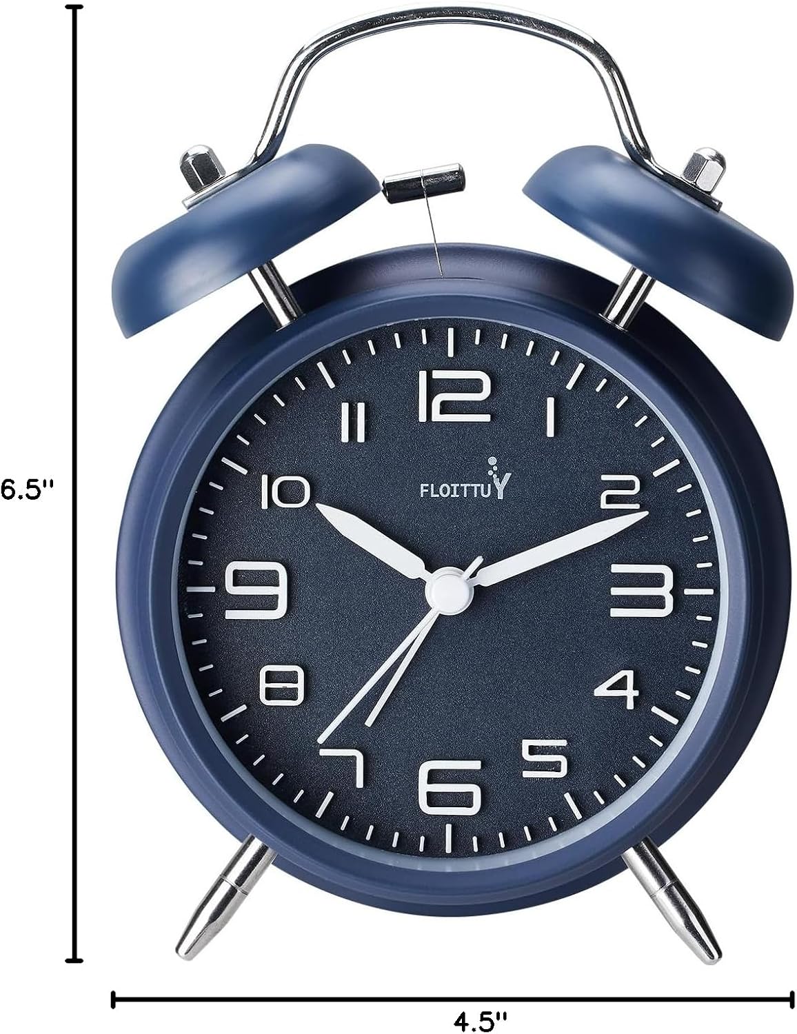 FLOITTUY Loud Alarm for Deep Sleepers 4'' Twin Bell Alarm Clock with Backlight for Bedroom and Home Decoration(Green)