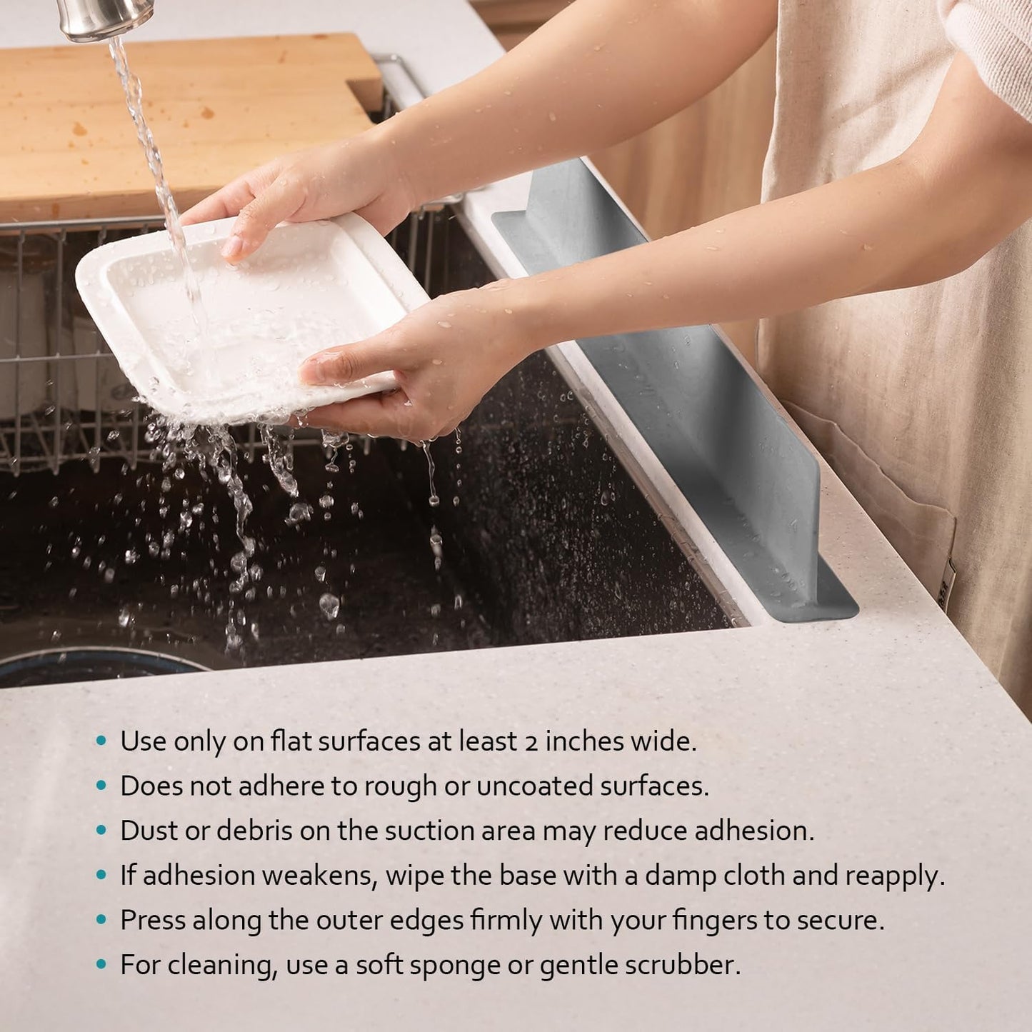 1 Pack Sink Splash Guard for Faucet, Kitchen Water Guard, Gray