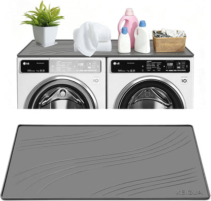 Washing Machine Pan, Drain Pan, Large 33×30/4 LBS Silicone Drain Pan, Waterproof Non-Slip Drip Tray with Raised Edge, Anti-Vibration Floor Leak Protector for Washer, Dryer and Laundry Room