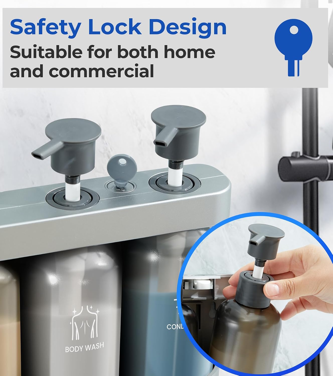 Shampoo and Conditioner Dispenser Shower Soap Dispenser 3 Chamber No Drill Shampoo Dispense for Shower Wall Mounted Shower Shampoo Dispenser 3 Chamber for Bathroom Hotel 3 * 13.37 fl.oz Black