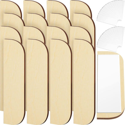 8 Pack 3.5 Inch Hinge Repair Wooden Plate Door Hole Cover Plate Wooden Hinge Filler Wood Repair Kit Kitchen Cabinet Hinges Cabinet Door Blanks with Double Sided Tapes