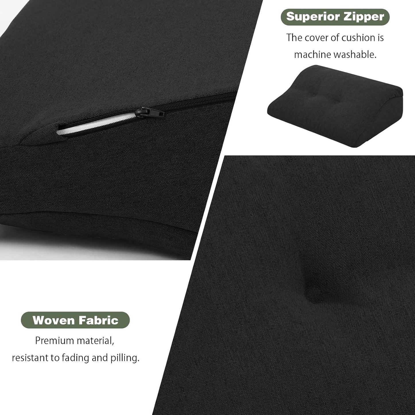 baibu Patented Dual-Layer Memory Foam Lumbar Pillow for Recliner, Brown | Large ergonomic back support for recliners, sofas and gaming chairs, with a removable machine-washable cover.