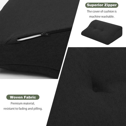 baibu Patented Dual-Layer Memory Foam Lumbar Pillow for Recliner, Brown | Large ergonomic back support for recliners, sofas and gaming chairs, with a removable machine-washable cover.
