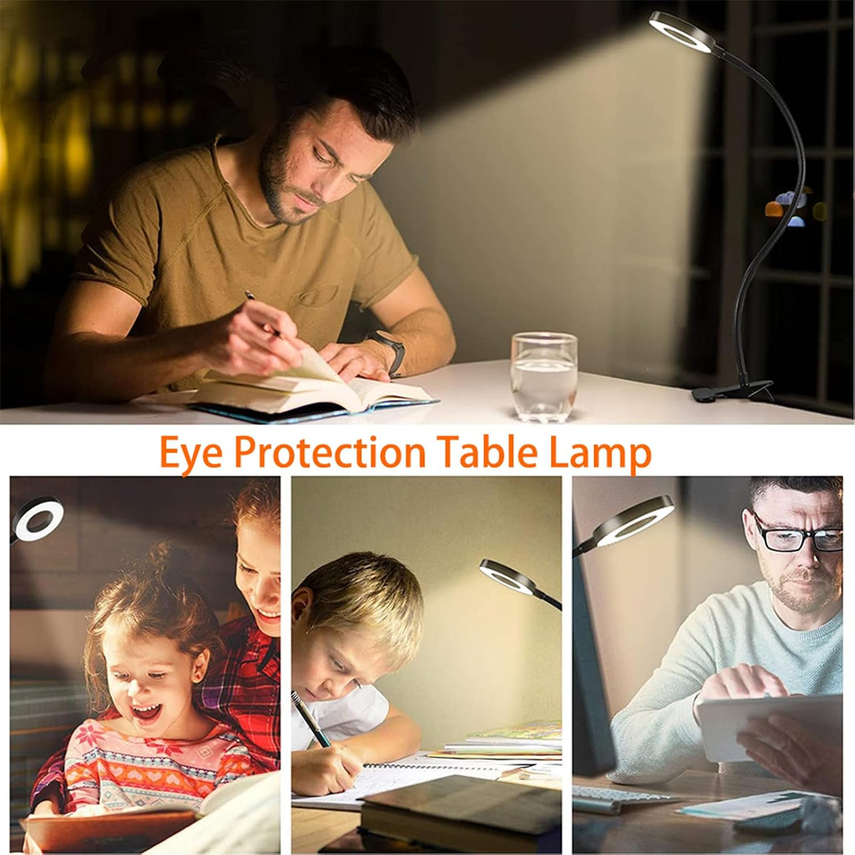 Brokimis Clip on Light LED Reading Book Study Eye Protection Desk Lamp
