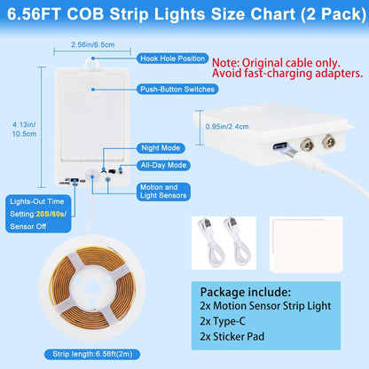 OMIKA Dual Sensor Stair Lights Indoor, Rechargeable 16.4ft LED Strip Light, 150 LEDs Double Motion Activated Under Bed Night Lights for Shelves, Stairway, Closet, Corridor, Bedroom, 6000K Cool White