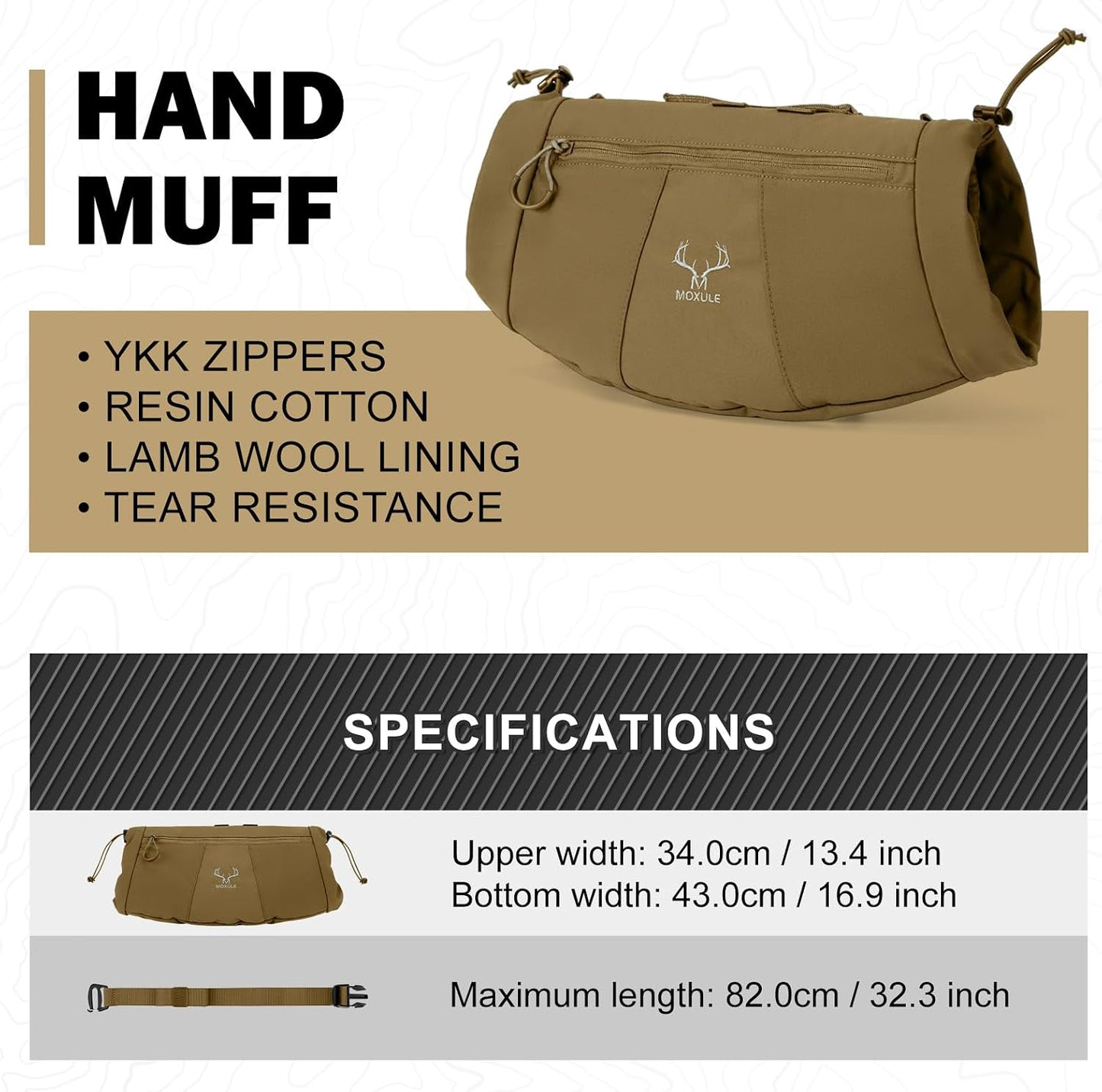 Hunting Hand Warmer Muff: Portable Fleece Waist Handwarmer Pouch Insulated Outdoor Gear Cold Weather for Camping, Hiking