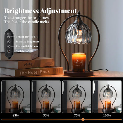 GOODBUY Candle Warmer Lamp with Timer Dimmable: Electric Candle Warmer Birthday Gifts for Women Mom - Candle Lamp Warmer House Warming Gifts New Home Decor - Wax Warmer for Jar Candles with 2 Bulbs