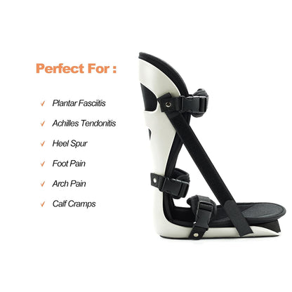 Plantar Fasciitis Night Splint, Sleeping Stretch Boot, Grey, M | Adjustable Foot Splin for Fascia, Pain Relief, Achilles Tendonitis, Stretching, for Men & Women, fits Right or Left Foot