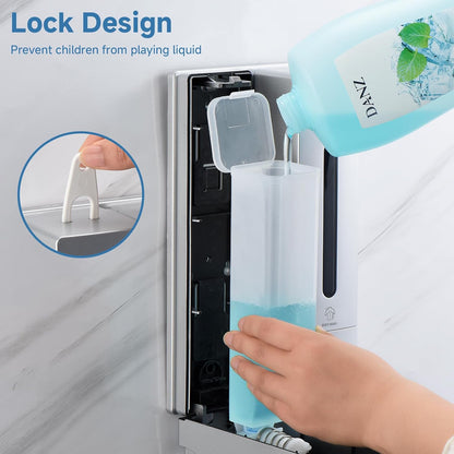 Shampoo Dispenser for Shower - Shower Soap Dispenser Wall Mounted No Drill - Shampoo Body Wash Dispenser 2 Chamber - Easy Install for Bathroom Hotel Silver 800ml
