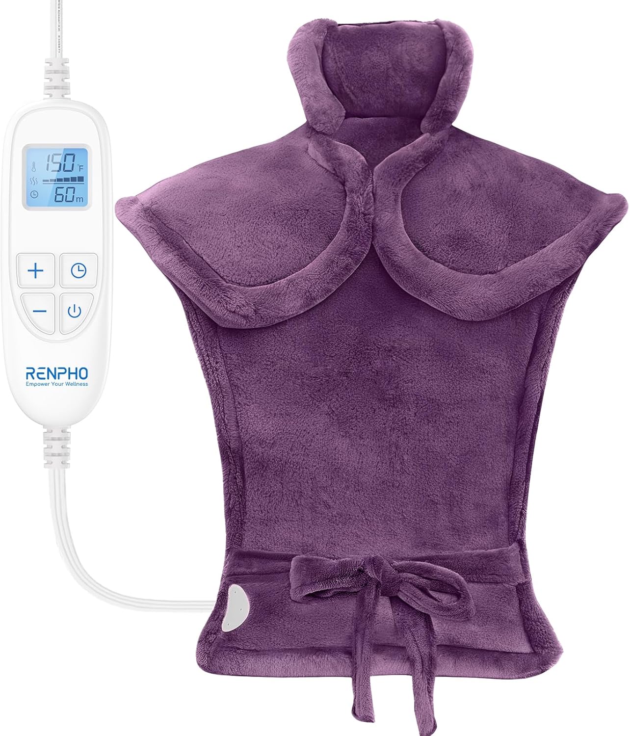RENPHO Electric Heating Pad - 6 Heat Levels for Neck Shoulder and Back, Birthday Gifts for Women Men Mom Dad, Weighted Pad for Snug Fit, ETL Safety Certified, FSA Eligible, 24"x33" Gray
