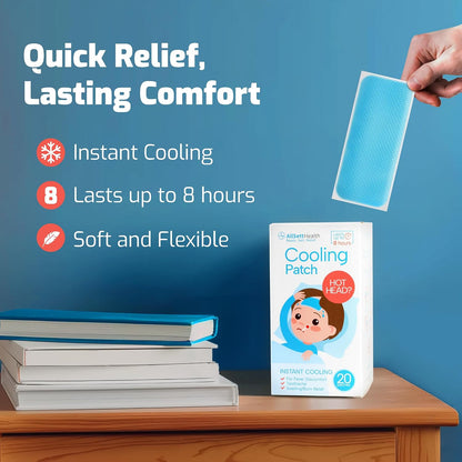 Cooling Patches for Fever and Headache, 20 Pack Migraine Relief for Kids