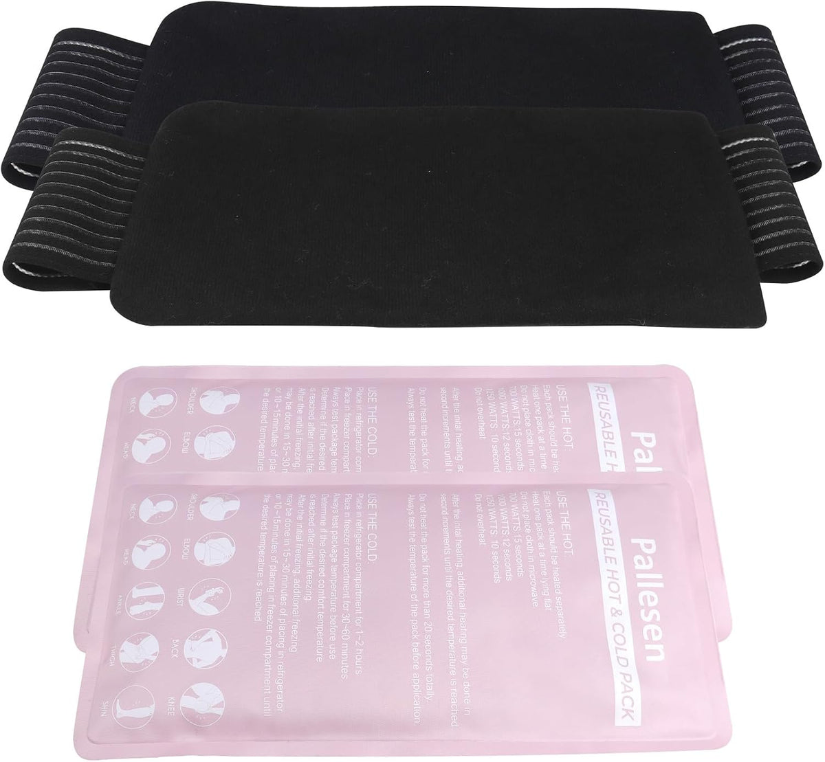 Pallesen Ice Packs for Injuries Reusable, Knee Ice Pack Wrap,Reusable Gel Hot Pack & Cold Pack Compress for Pain Relief,Rehabilitation, Flexible Therapy, for Knee, Back, Neck, Wrist, Ankle Pink