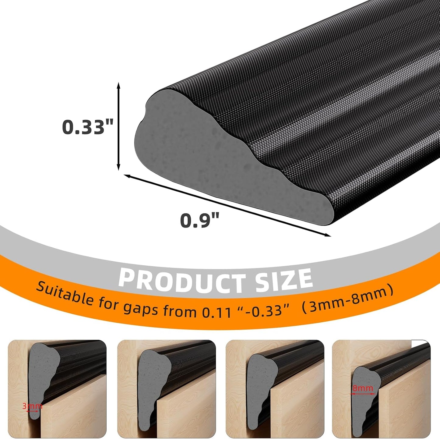 3 Pack*16.4 Ft Self-Adhesive Wedge Foam Window Weather Stripping Door Seal Strip, Soundproof Exterior Front Door Frame Gap Filler, Draft Stopper Foam Tape Noise Light Blocker (Black)