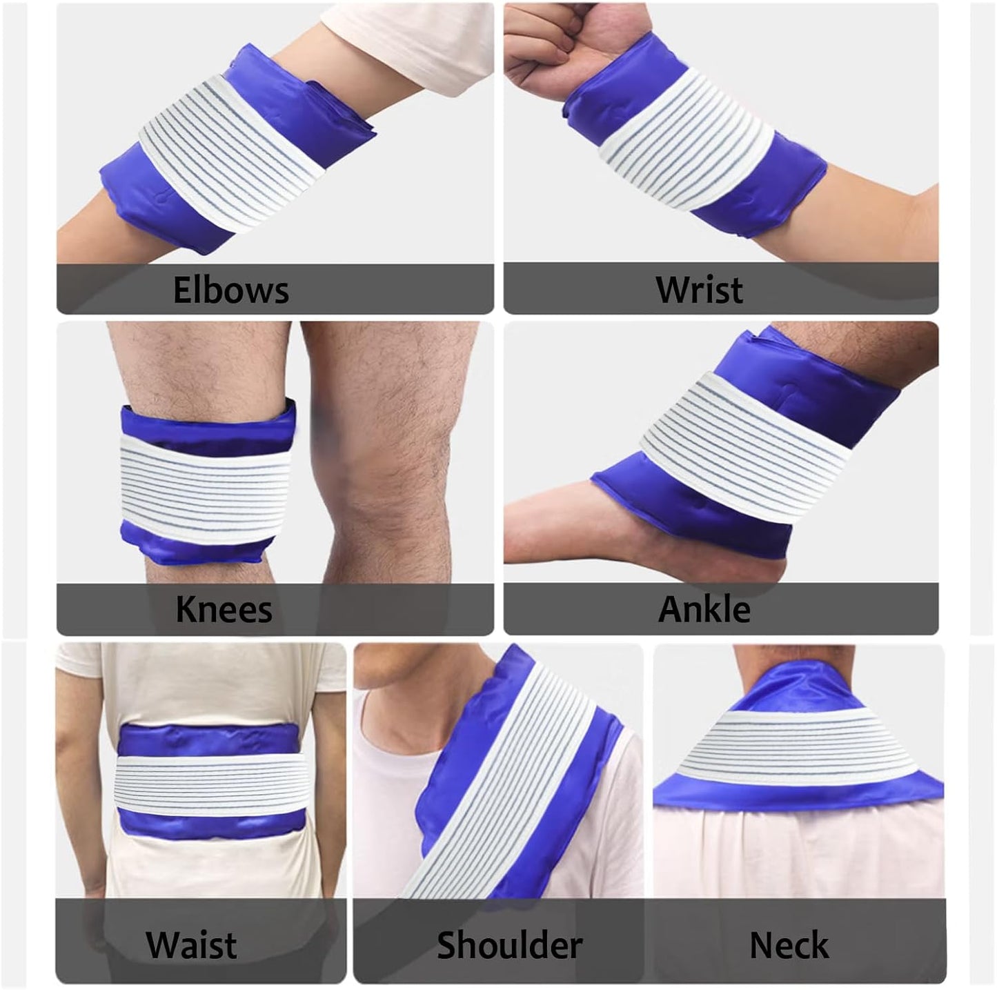 Cold Pack Strap, Elastic Belt to Wrap Cold Pack, Ice Pack Extender Strap, Add Length to Most Ice Pack, Multifunctional (Black)