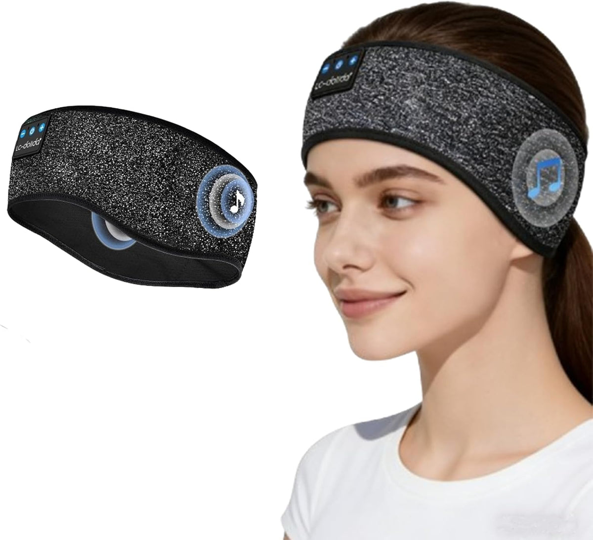 LC-dolida Sleep Headphones Bluetooth 5.4, Headband Headphones Earphones Wireless, Sleep Mask for Gifts,Workout,Jogging,Yoga(Purple)