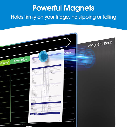 MaxGear 4 Pack Magnetic Dry Erase Board Calendar for Fridge, 15" x 11.5" | Strong Magnetic, Easy to Write and Clean, Dry Erase and No Stains, Includes List, Small Board, 5 Markers,5 Magnets,1 Eraser