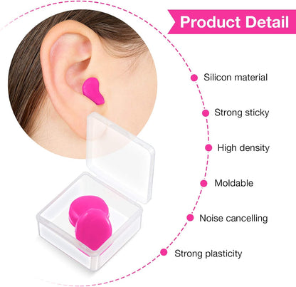 Frienda 21 Pairs Silicone Ear Plugs for Sleeping,Blue, Orange, Rose Red
