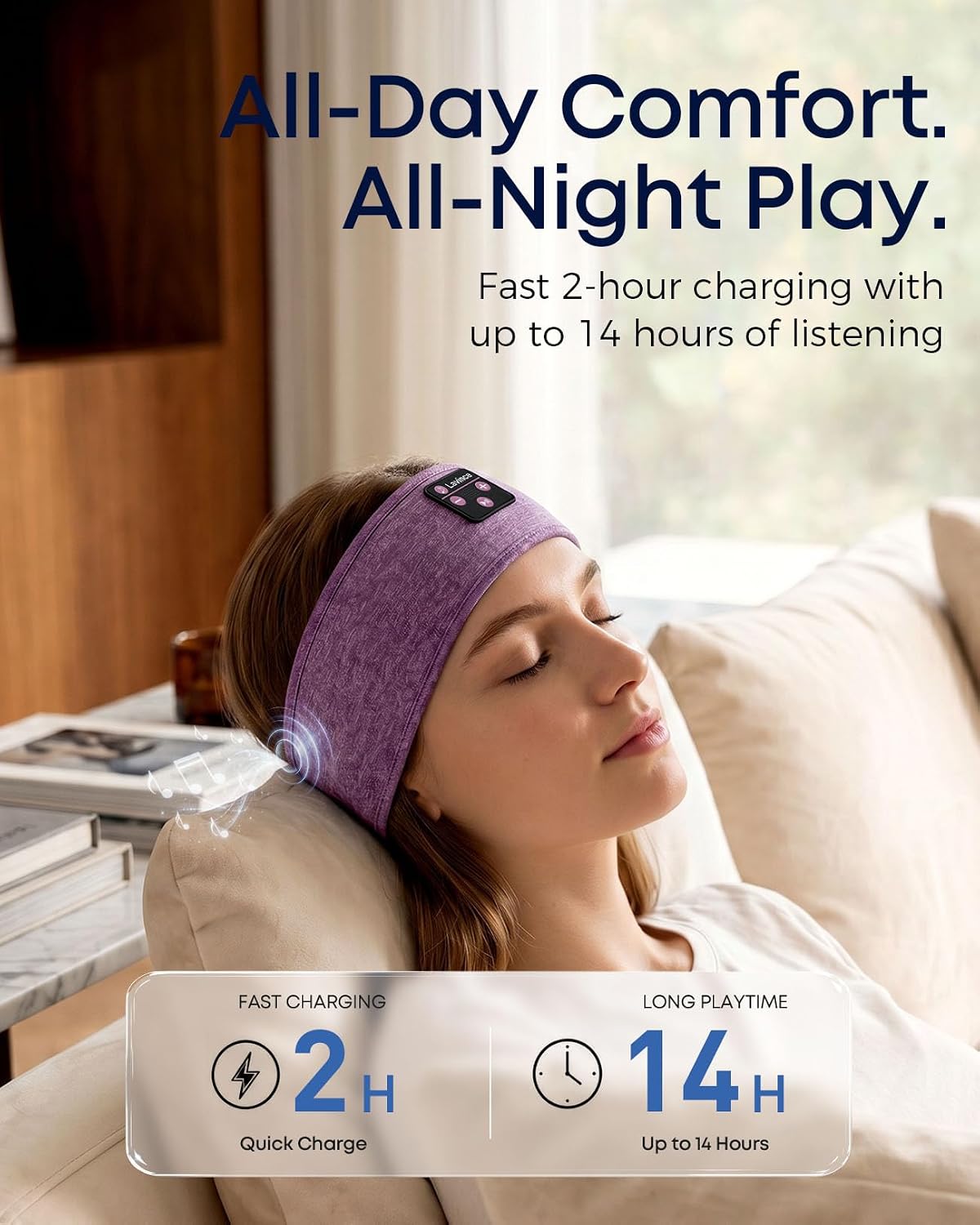 Sleep Headphones Headband, Bluetooth 5.4 Sleeping Headphones for Side Sleepers, Wireless Headband Headphones with Ultra-Thin Stereo Speakers for Sports, Workout, Travel, Meditation