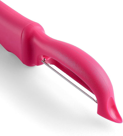 Spring Chef Swivel Potato Peeler for Kitchen w/ Soft Grip Handle, Mango | Premium Vegetable Peeler w/ Sharp Stainless Steel Blades, Multifunctional Food Peeler for Apple, Carrot, Cucumber, Fruit