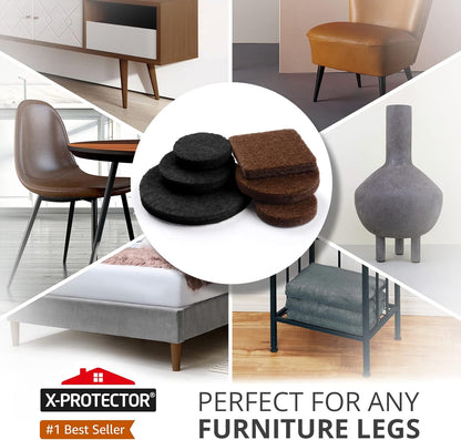 Felt Furniture Pads X-PROTECTOR 235 PCS Premium Furniture Pads - Felt Pads Furniture Feet Best Wood Floor Protectors - Protect Your Hardwood & Laminate Flooring! | Furniture Feet Best Wood Floor Protectors - Protect Your Hardwood & Laminate Flooring!