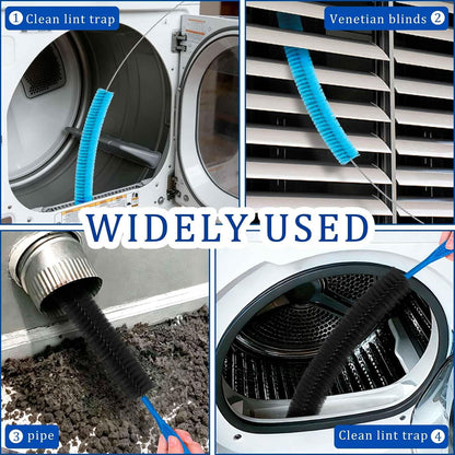 Dryer Vent Cleaner Kit with Dryer Vacuum Hose Attachment Suitable for Most Vacuum Cleaners, Twrrnbv Dryer Cleaner Lint Brush Remover, Duct Cleaning Tool for Laundry Room, Cleaning Accessories (Black)
