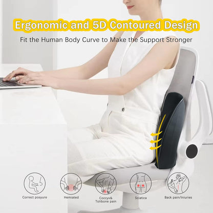 Super Cozy Lumbar Support Pillow for Car/Office Chair, 100% Memory Foam