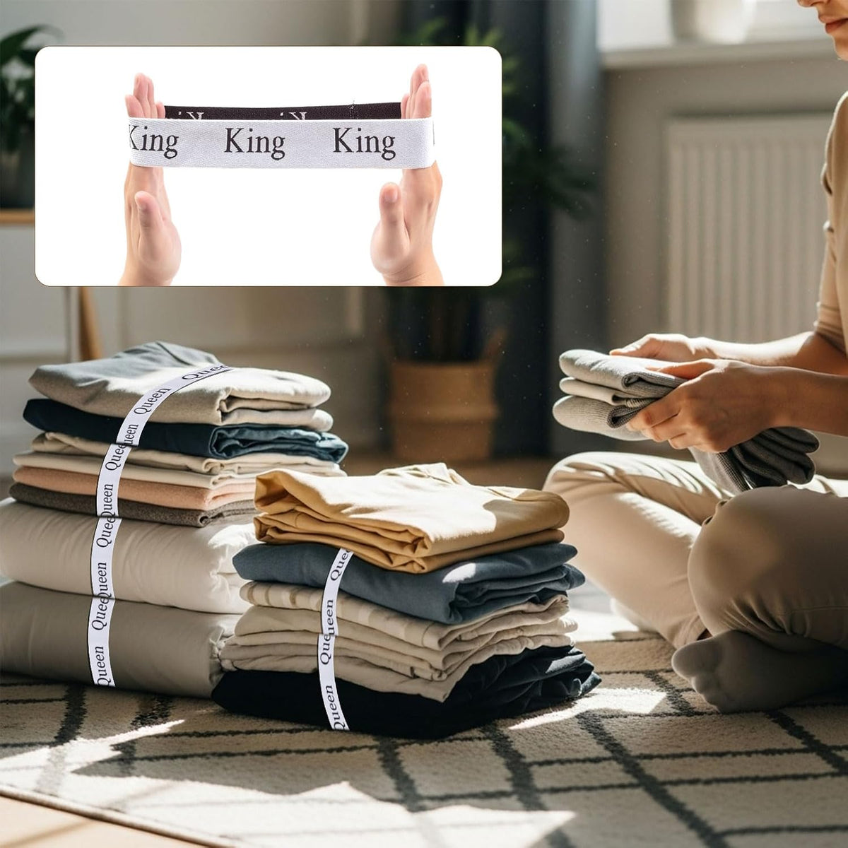 Adjustable Bed Sheet Straps Clips, Elastic Mattress Sheet Fasteners Holder and Suspenders, Grippers to Hold Sheet, Mattress, Sofa, Couch, Table Cloth, Ironing Board Cover, Black