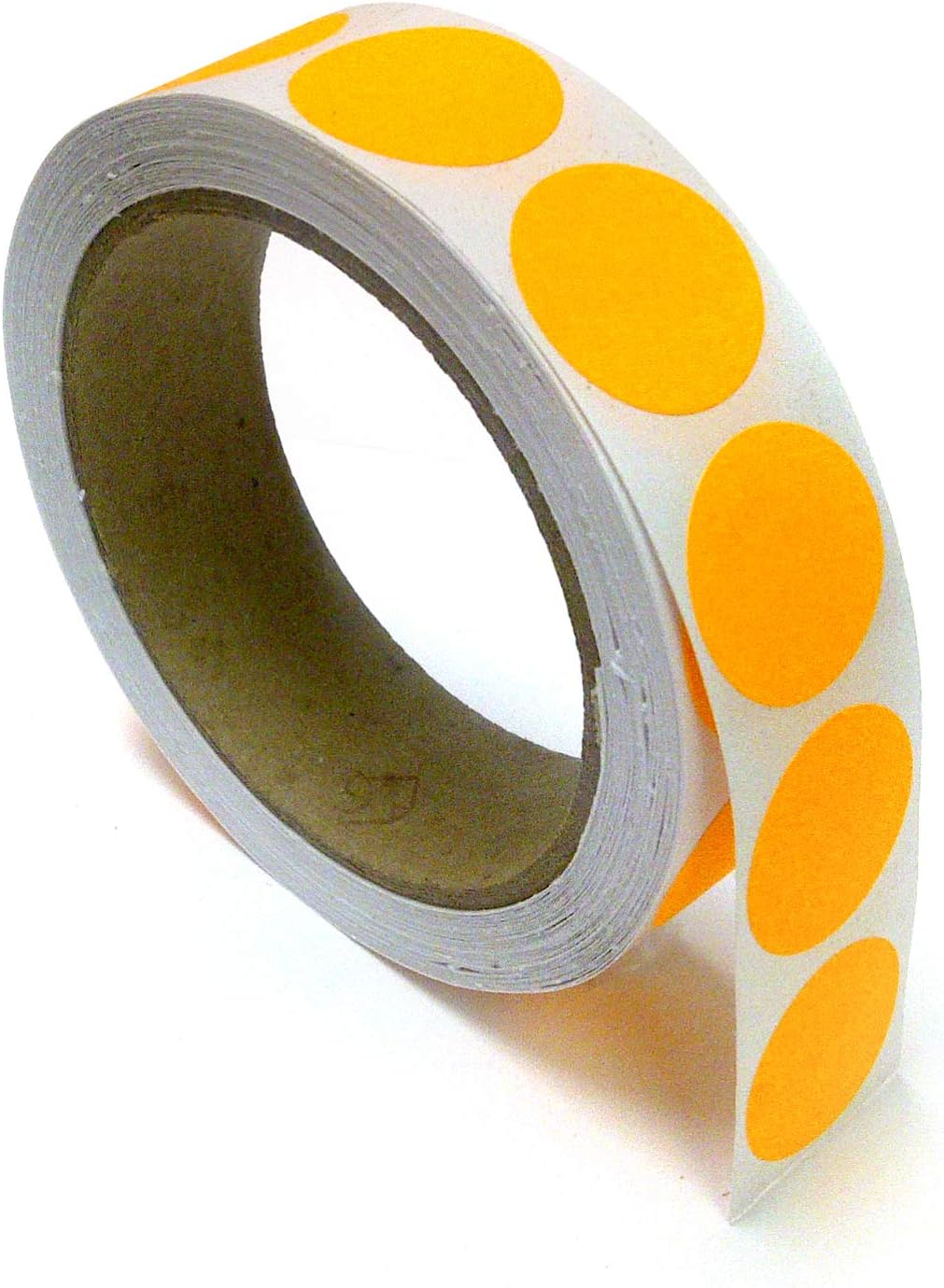 Blank Color Coding Stickers, Writable Surface â€“ 500 Permanent Labels per Roll (Yellow Fluorescent, 1.5" Circle)