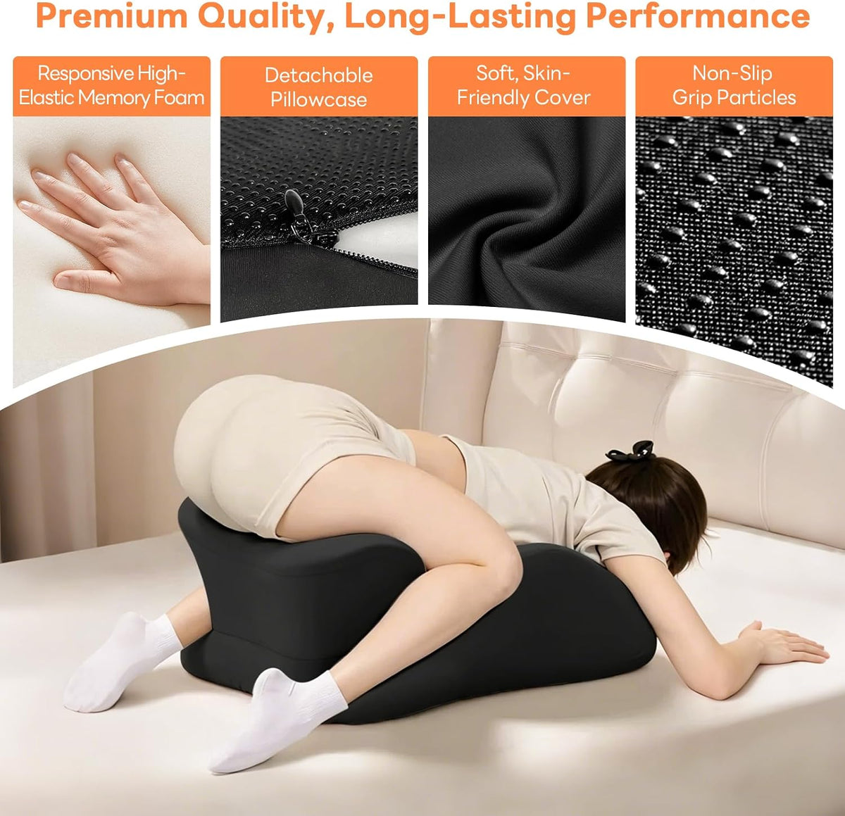 Memory Foam Wedge Pillow, Intimacy Positioning Pillow for Reading