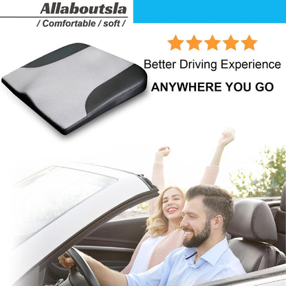 Allaboutsla Car Seat Cushion with Lumbar Support Pillow, Car Back Support | L-Shaped Ergonomic Memory Foam Seat Cushion, Car Seat Cushions for Driving, Driver Cushion and Back Support for Car, B&G