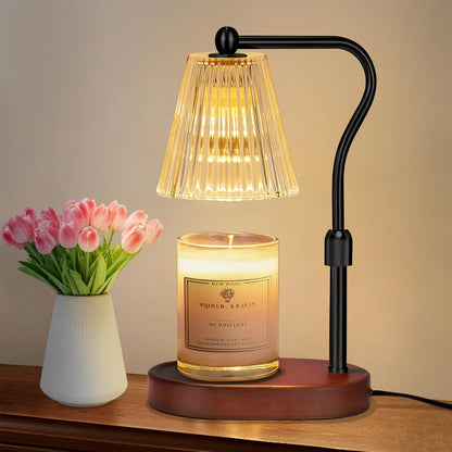 Engpure Candle Warmer Lamp - Candle Warmer Lamp with Timer and Dimmer Adjustable Height,Electric Wax Melt Warmer with 2 Bulbs for Scented Jar Candles Home Decor Mother's Day Gifts, Amber