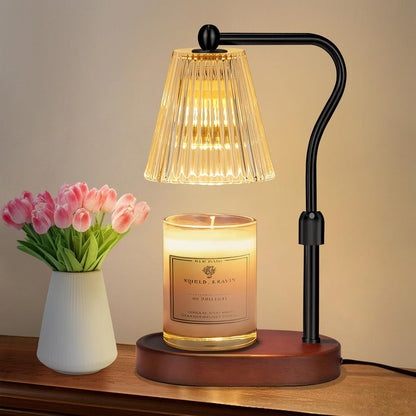 Engpure Candle Warmer Lamp - Candle Warmer Lamp with Timer and Dimmer Adjustable Height,Electric Wax Melt Warmer with 2 Bulbs for Scented Jar Candles Home Decor Mother's Day Gifts, Amber