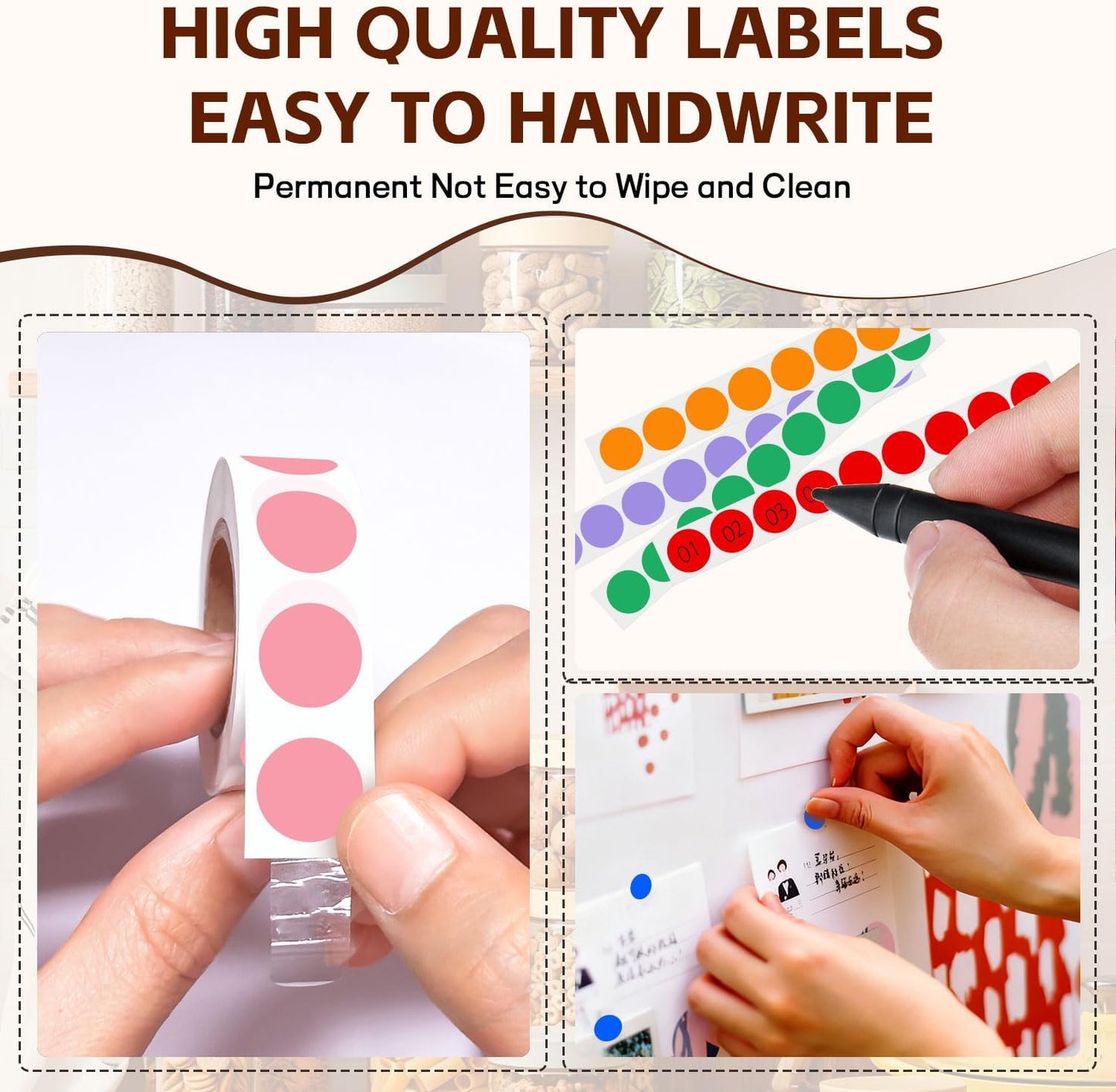 1/2 Inch Round Sticker,4 Rolls 2000Pcs Small Dot Stickers Color-Code Dots | Red+Yellow+Blue+Green 1.3cm Small Stickers Round Color Coding Circle Dots Stickers, Roll Dot Sticker Label for Office Home