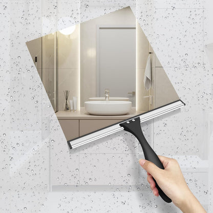 AmazerBath Squeegee for Shower Glass Door, All-Purpose Squeegee with Hook for Shower Doors, Windows, Mirrors, Tiles and Car Glass, 10 Inches