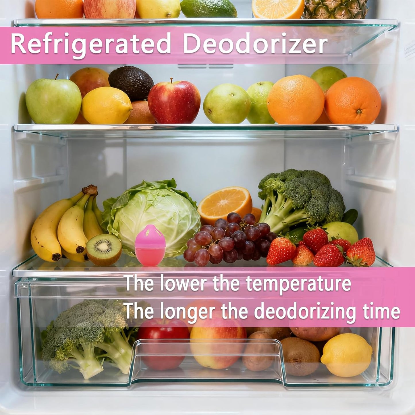 Refrigerator Deodorizer, More Effective Than Baking Soda(4Pcs/Lemon Flavor) | Removes stubborn fridge odors, food-grade raw materials with natural tea polyphenol extracts, 60–90 day lifespan
