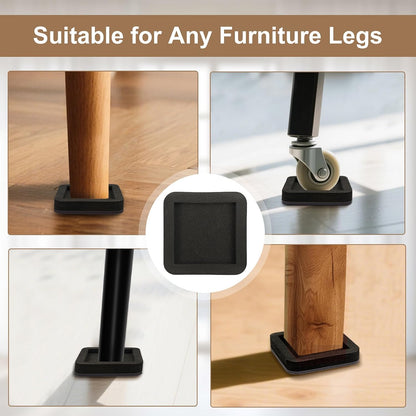 Upgraded Felt Furniture Sliders for Hardwood Floors - 8 PCS 4" | Patented Groove Design, Furniture Movers Sliders, Easily and Safely Move Any Item, Floor Protection