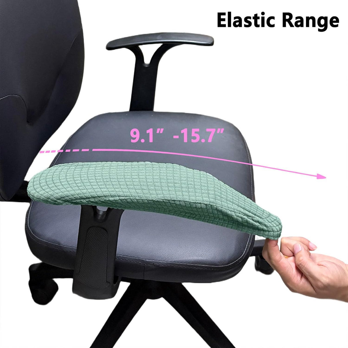 Melaluxe Office Chair Armrest Covers, Stretchable Removable Washable Chair Arm Covers, Elastic Desk Computer Gaming Chair Arm Rest Protector Slipcovers (Black)