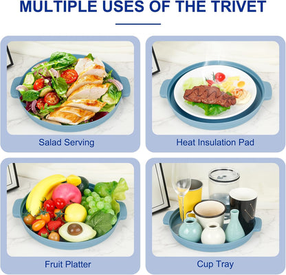 Microwave Splatter Cover for Food with Handle &Heat-Resistant Mat, 10.7" Collapsible Microwave Plate Cover - BPA Free, Dishwasher Safe Food Lid, Multi-Use Colander & Steamer for Meal Prep （Black）